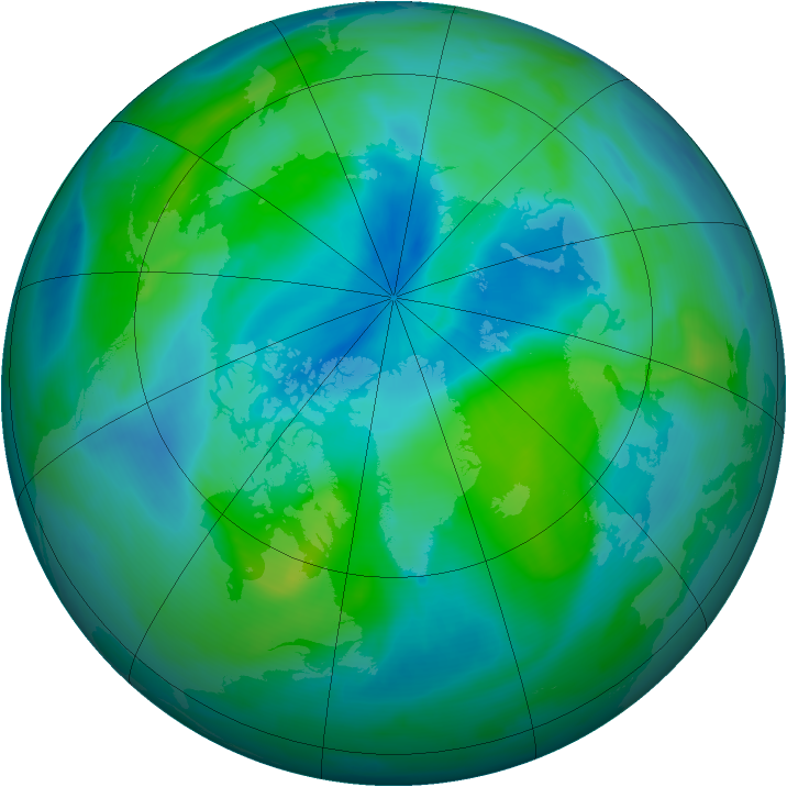 Arctic ozone map for 16 September 2007